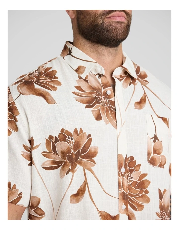 Lilium Print Shirt in White image 3