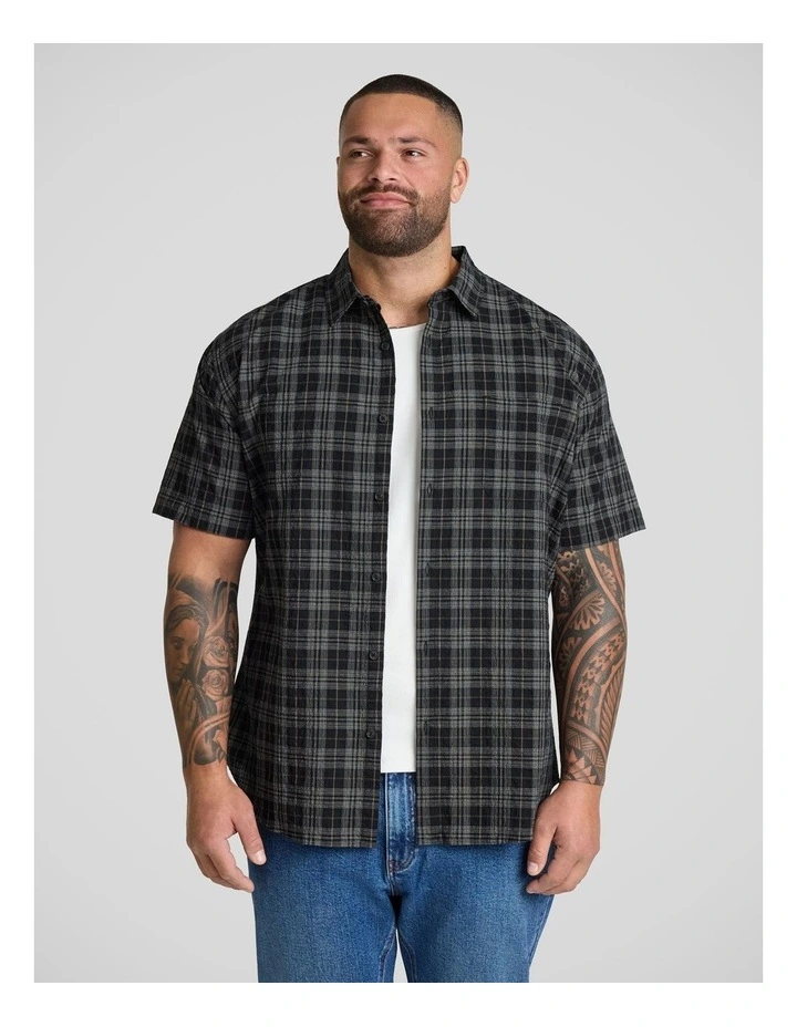 Ripple Check Shirt in Black image 1