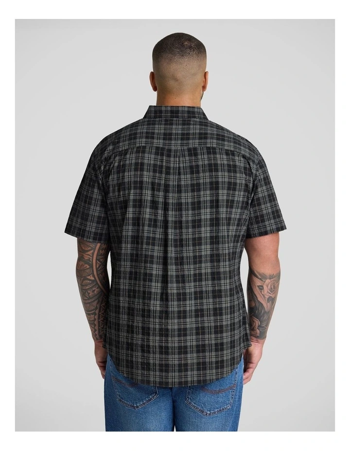 Ripple Check Shirt in Black image 2