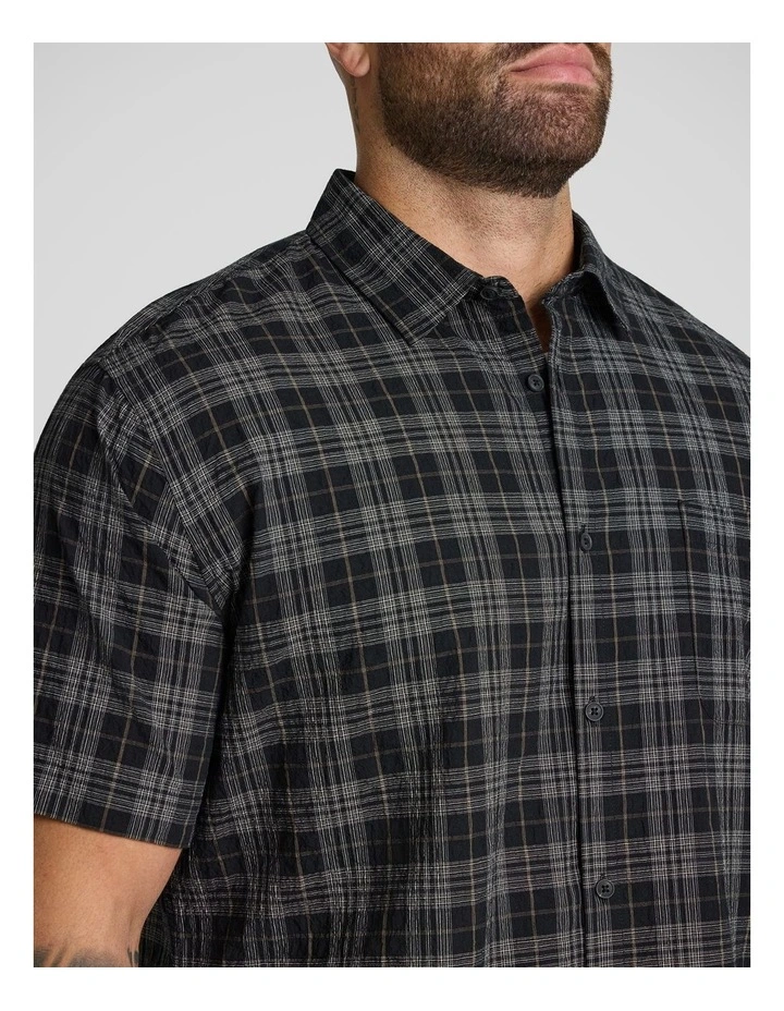 Ripple Check Shirt in Black image 3