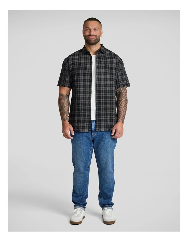 Ripple Check Shirt in Black image 4