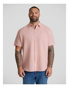 Solomon Linen Shirt in Crimson