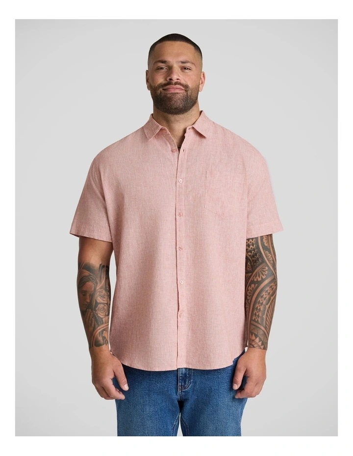 Solomon Linen Shirt in Crimson image 1