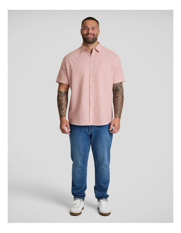 Solomon Linen Shirt in Crimson image 4