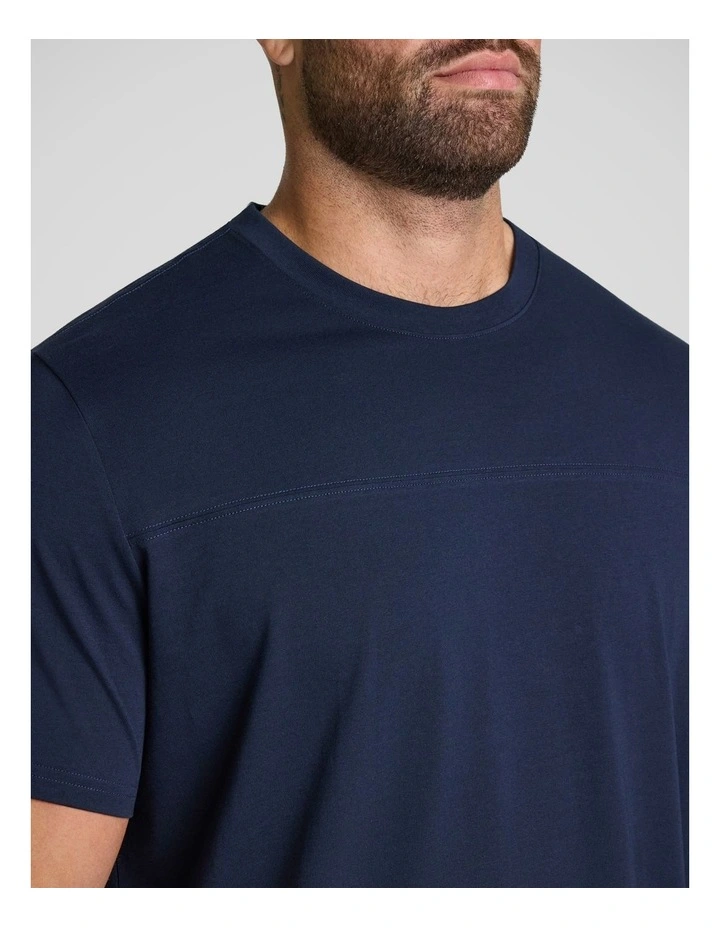 Essential Longline Panel Tee in Navy image 3
