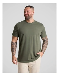 Essential Longline Panel Tee in Khaki