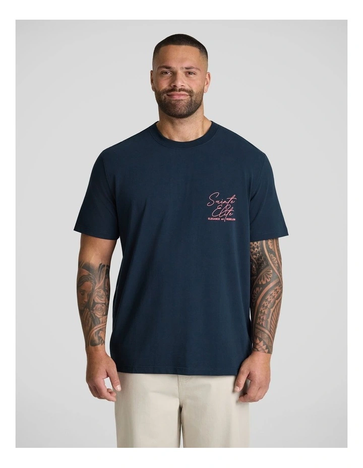 Elite Stretch Classic Tee in Navy image 2