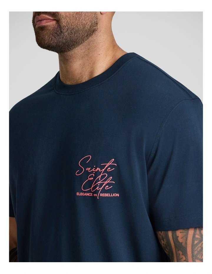 Elite Stretch Classic Tee in Navy image 3