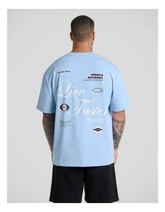 Fast Relaxed Fit Tee in Light Blue