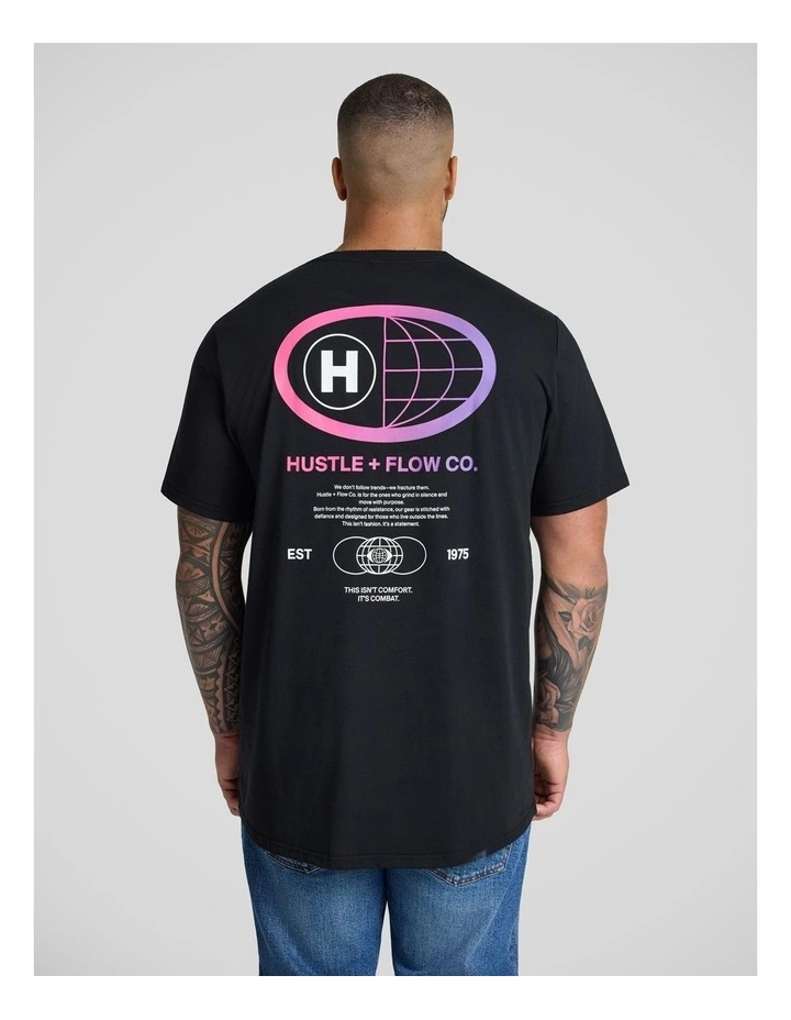 Hustle Longline Tee in Black image 1