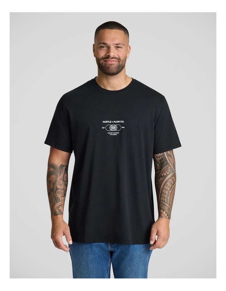 Hustle Longline Tee in Black image 2