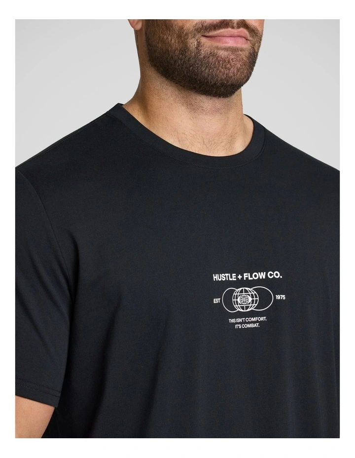 Hustle Longline Tee in Black image 3