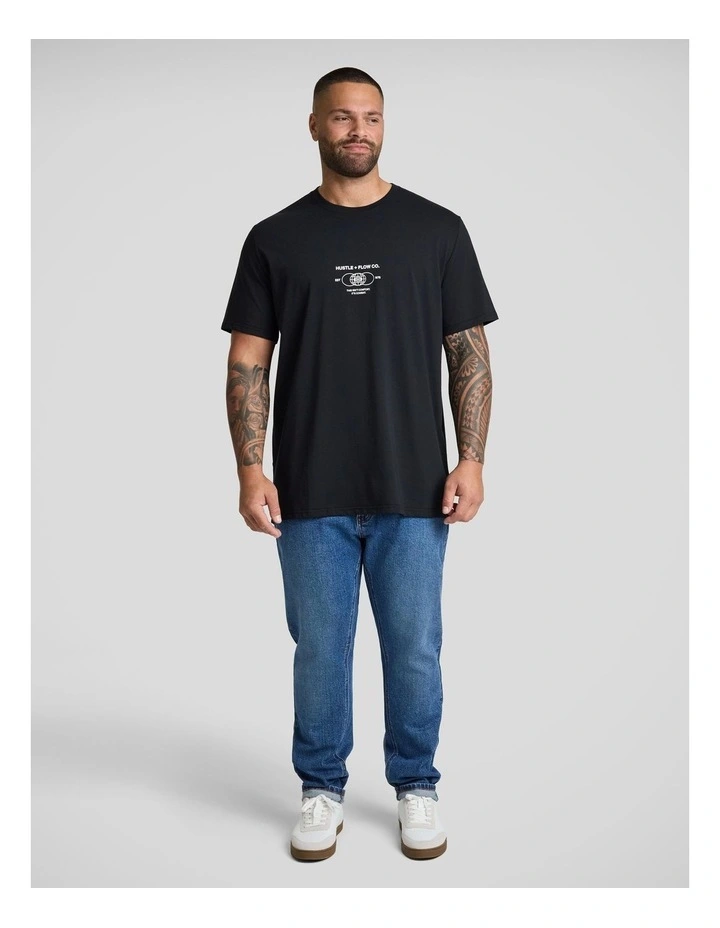 Hustle Longline Tee in Black image 4