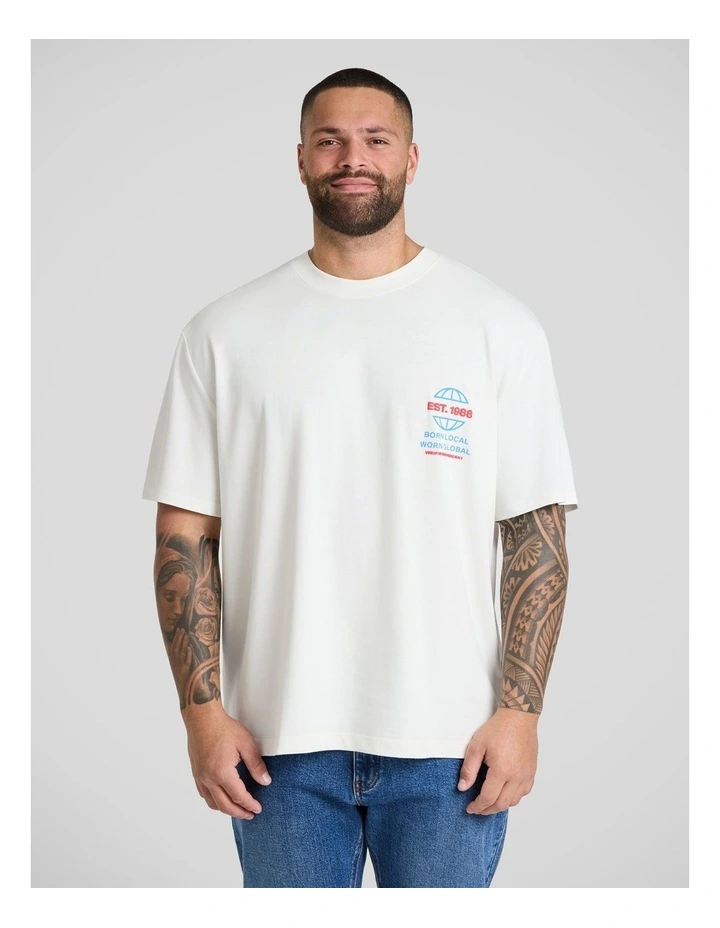 Local Relaxed Fit Tee in White image 2