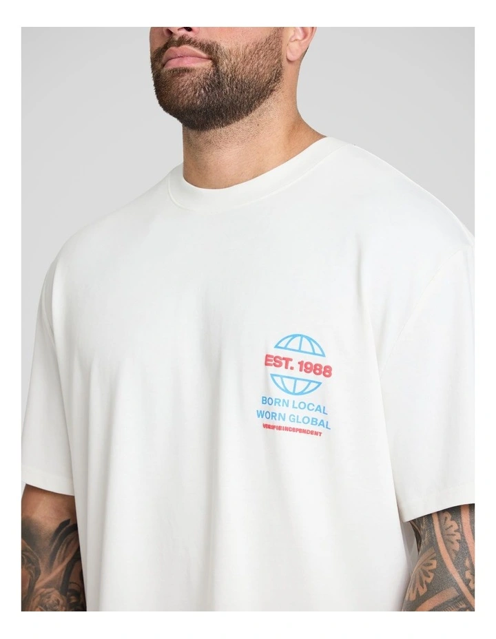 Local Relaxed Fit Tee in White image 3