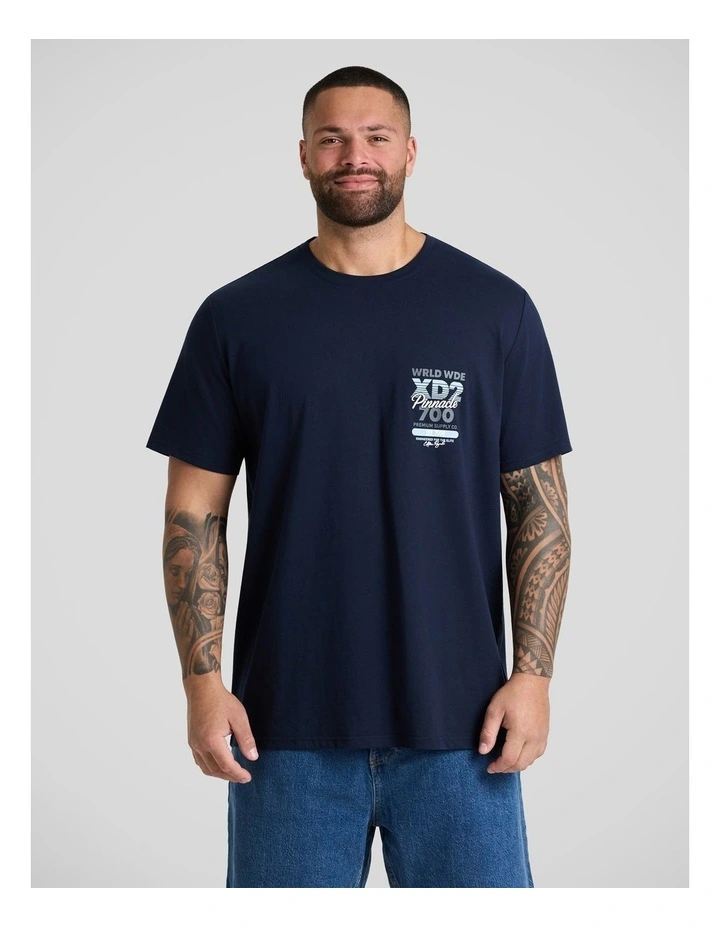Pinnacle Longline Tee in Navy image 2