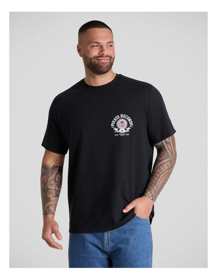 Pirate Crew Neck Tee in Black image 2