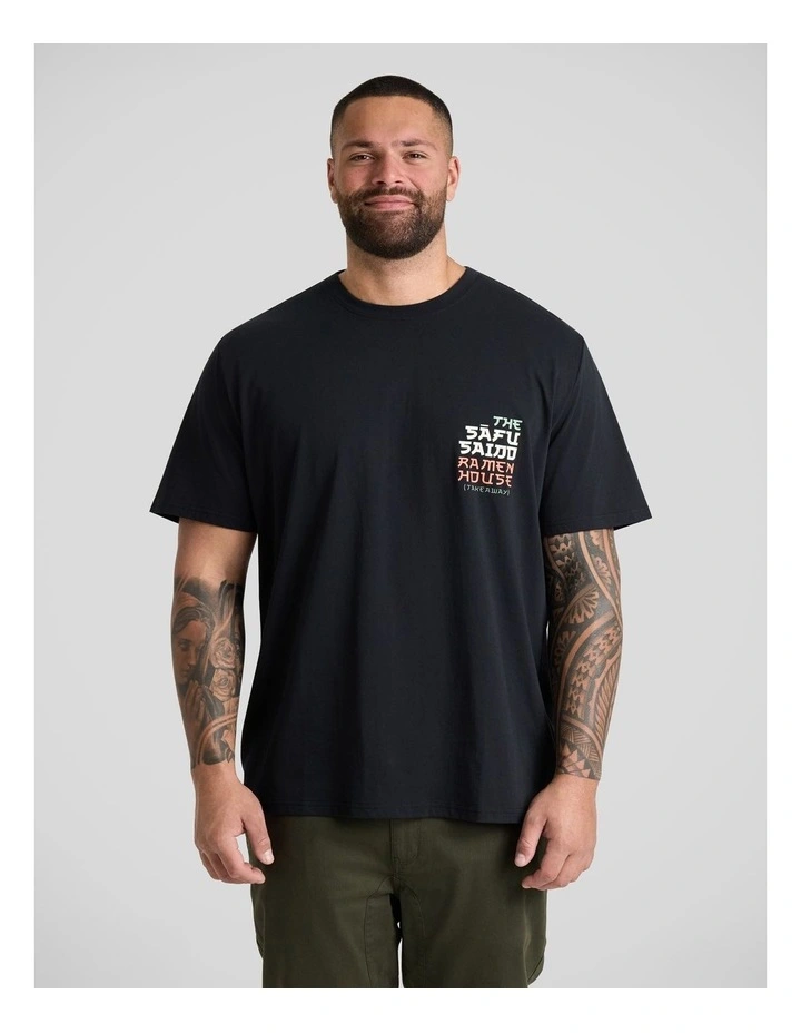 Ramen Crew Neck Tee in Black image 2