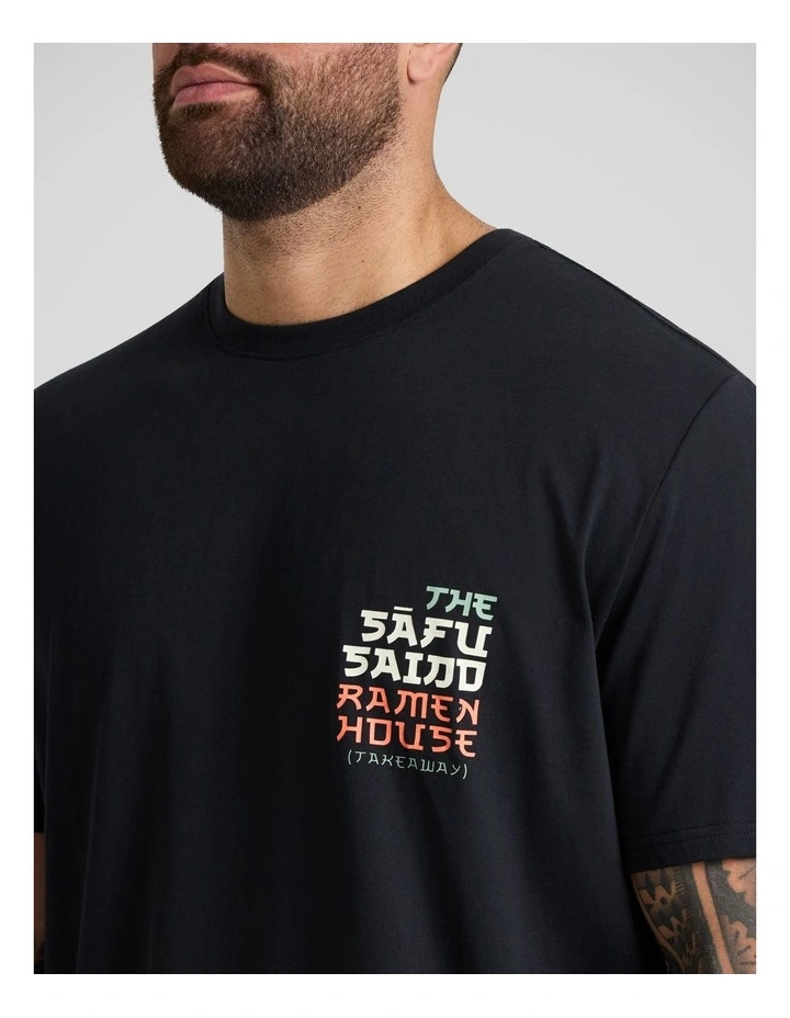 Ramen Crew Neck Tee in Black image 3
