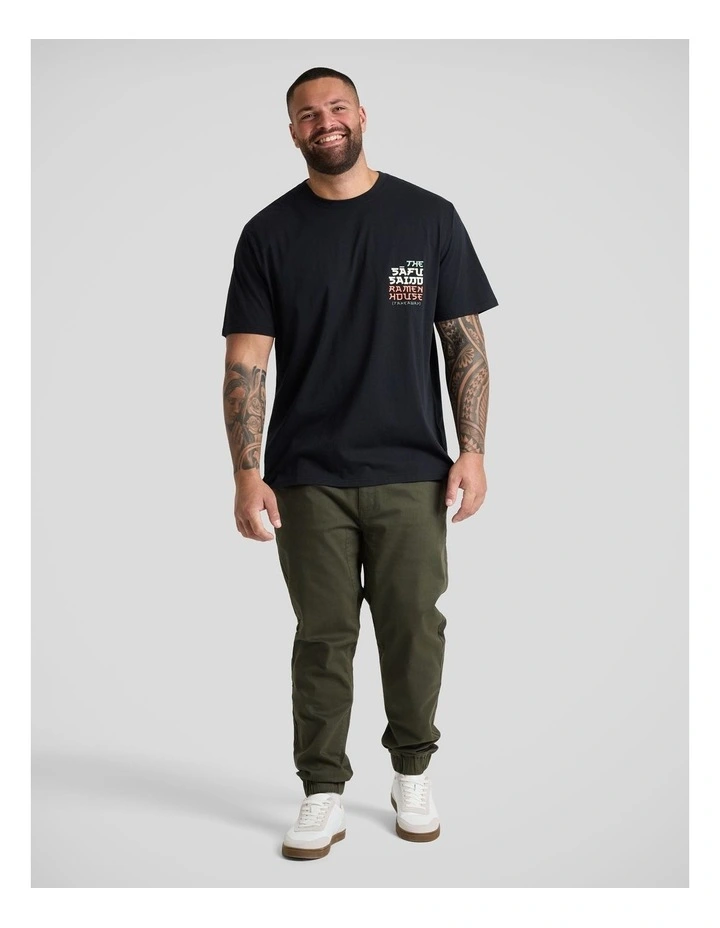 Ramen Crew Neck Tee in Black image 4