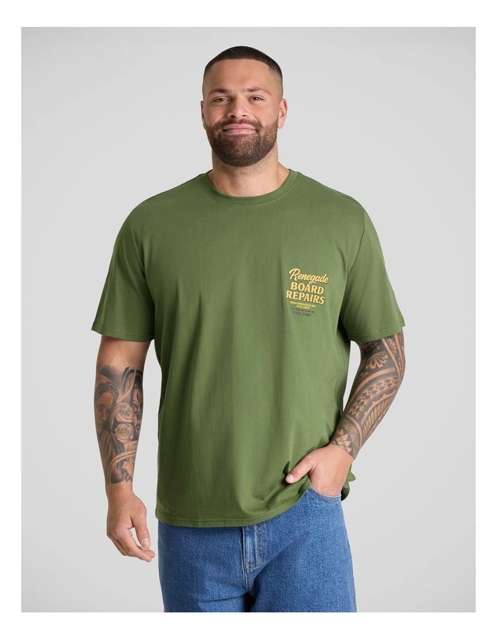 Renegade Crew Neck Tee in Green image 2