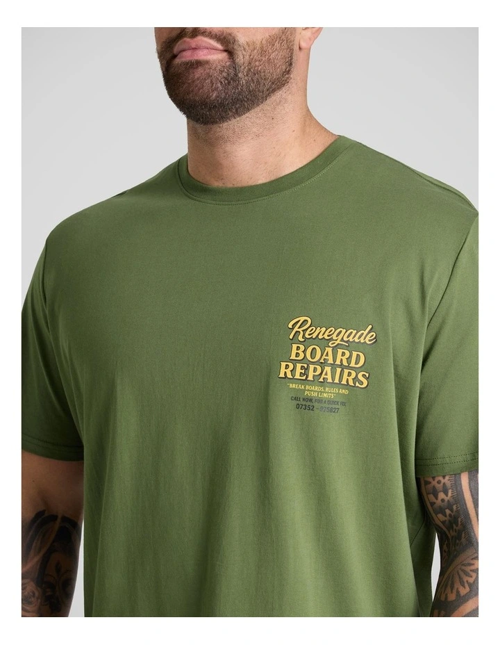 Renegade Crew Neck Tee in Green image 3