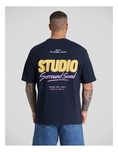 Studio Relaxed Fit Tee in Navy