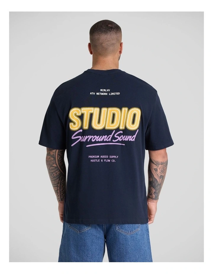 Studio Relaxed Fit Tee in Navy image 1