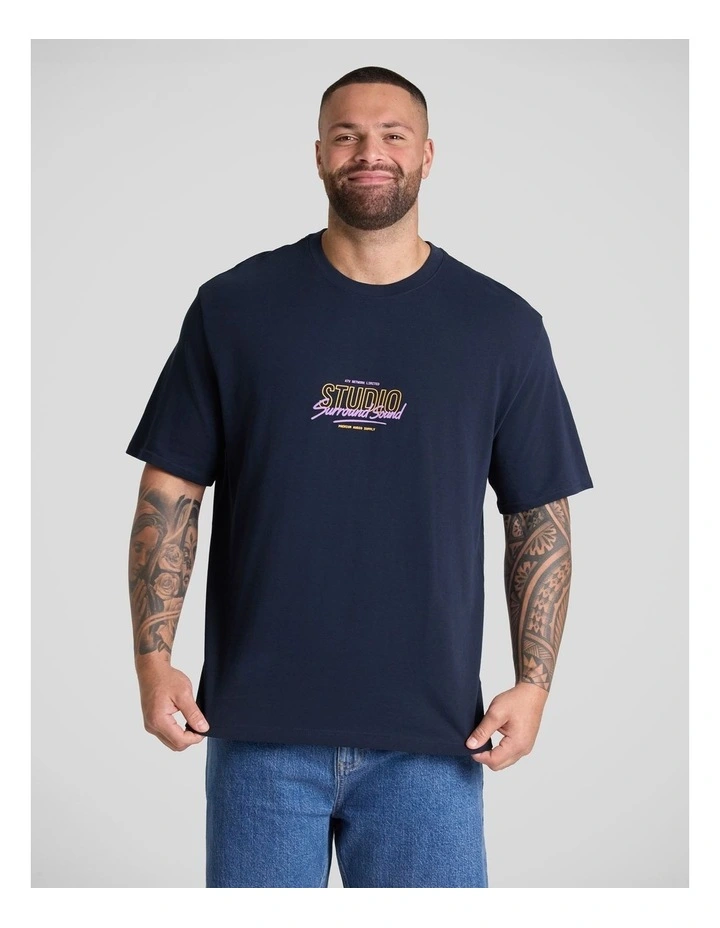 Studio Relaxed Fit Tee in Navy image 2