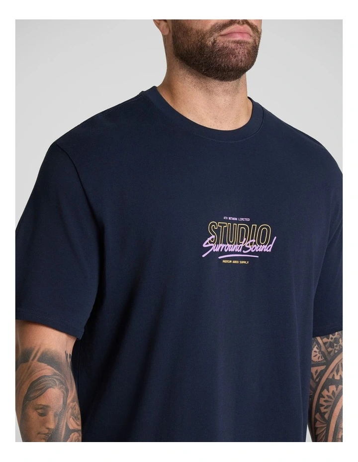 Studio Relaxed Fit Tee in Navy image 3