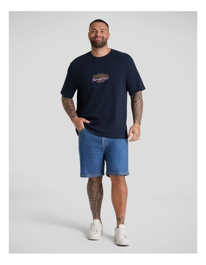 Studio Relaxed Fit Tee in Navy image 4