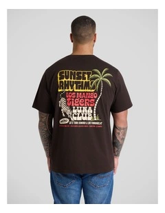 Sunset Crew Neck Tee in Chocolate