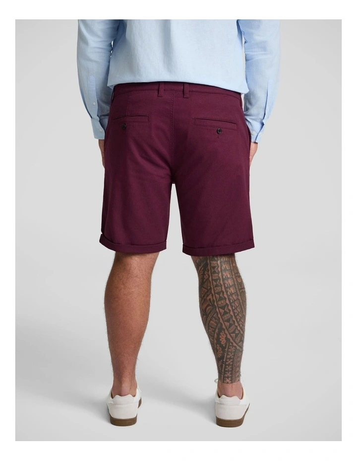 Charlie Canvas Short in Burgundy image 2