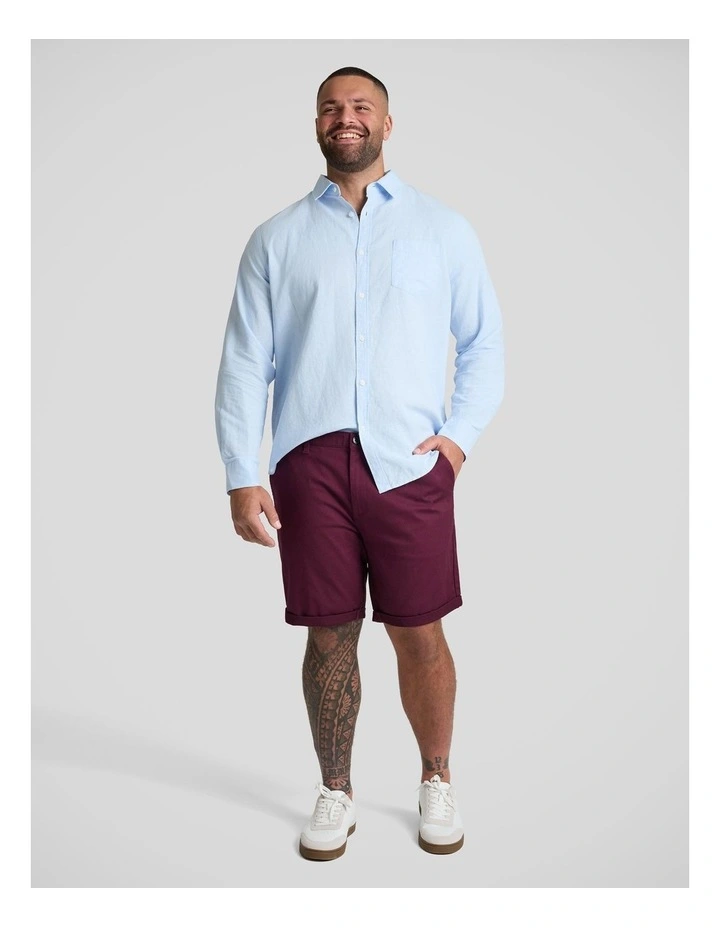 Charlie Canvas Short in Burgundy image 4
