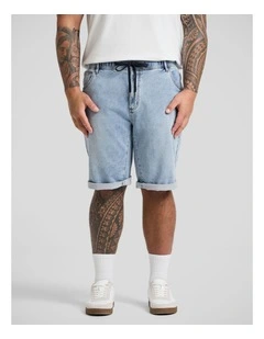 Deran Knit Denim Short in Light Wash