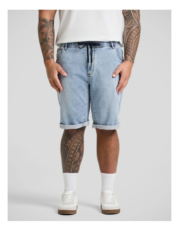 Deran Knit Denim Short in Light Wash image 1