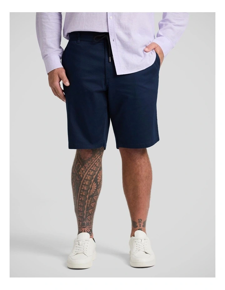 Hugh Knit Chino Short in Navy image 1