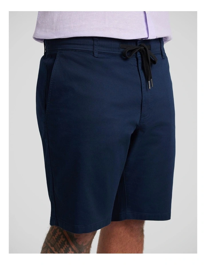 Hugh Knit Chino Short in Navy image 3