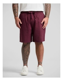 Shoreline Linen Short in Burgundy