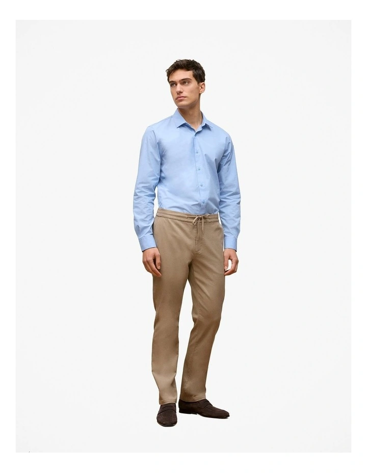Tailored Fit Cotton Poplin Shirt in Duck Egg Blue image 2