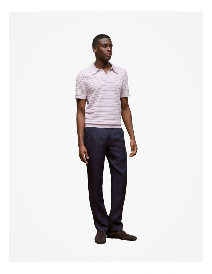 Cotton Silk Textured Polo in Orchid image 3