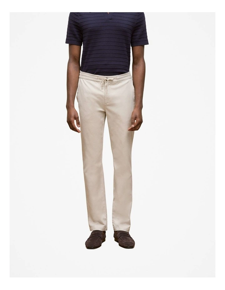 Soft Drawcord Chino Pant in Stone image 1