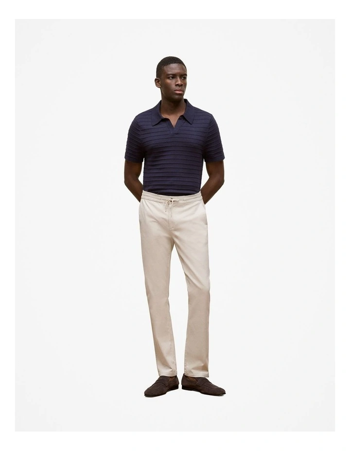 Soft Drawcord Chino Pant in Stone image 2