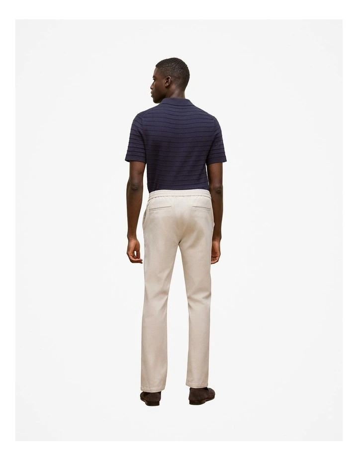 Soft Drawcord Chino Pant in Stone image 4
