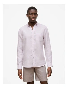 Regular Fit Linen End On End Shirt in Orchid