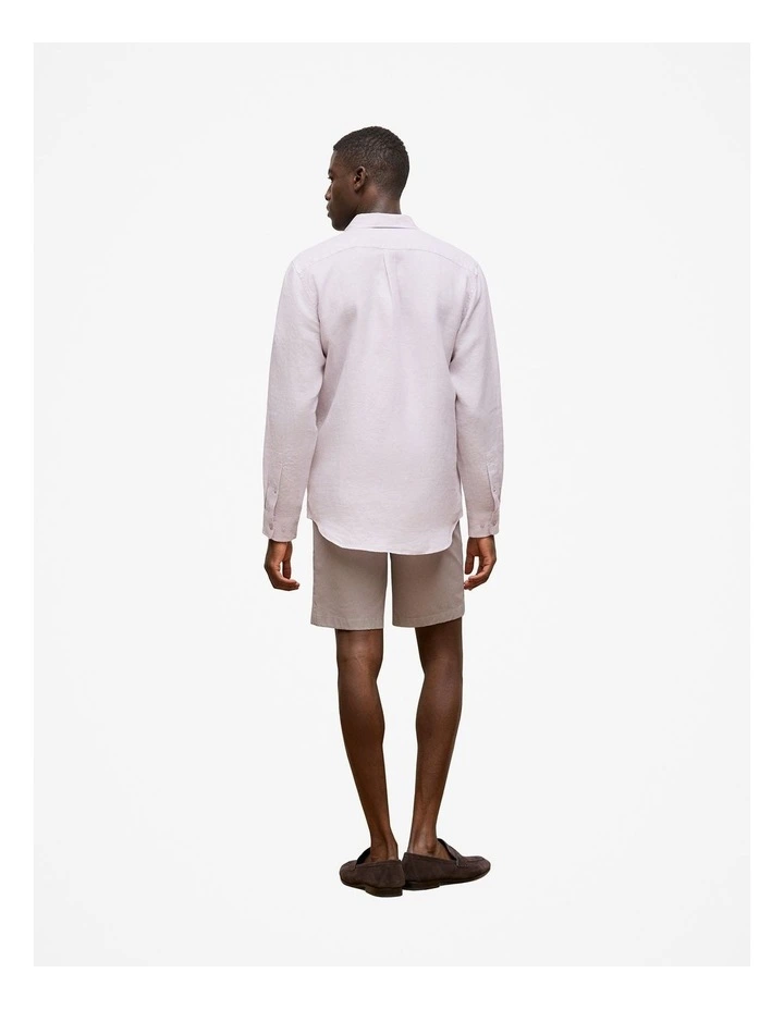 Regular Fit Linen End On End Shirt in Orchid image 5