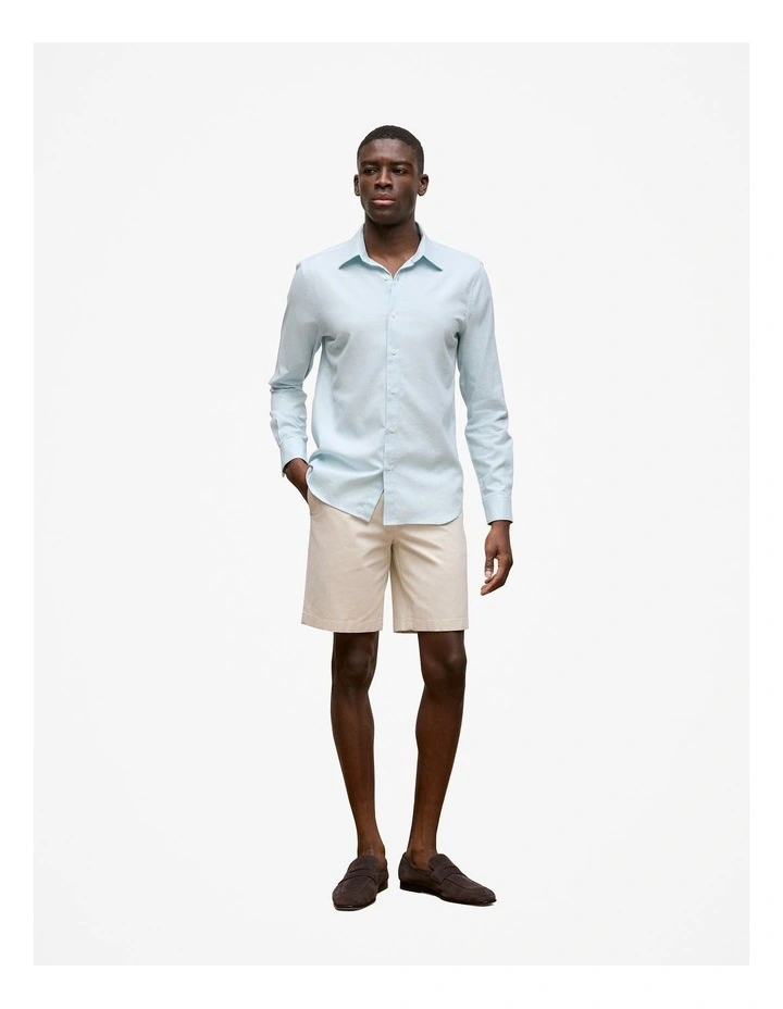 Tailored Fit Puppytooth Check Shirt in Duck Egg Blue image 2