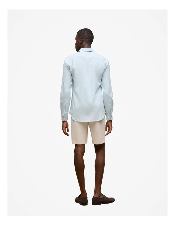 Tailored Fit Puppytooth Check Shirt in Duck Egg Blue image 4