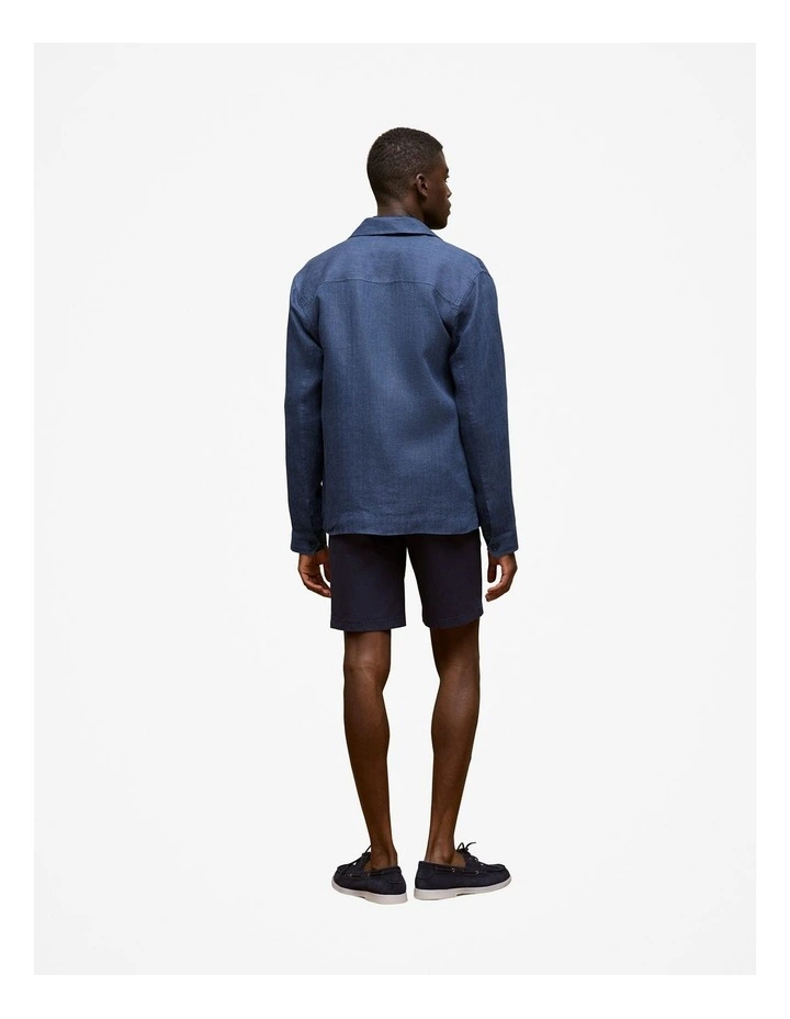 Linen Overshirt in Navy image 2