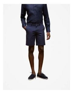 Stretch Cotton Chino Shorts in Navy
